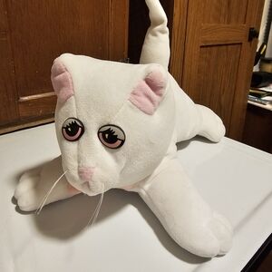 Pound Purries Vintage 1980s White and Pink Stuffed Cat Toy